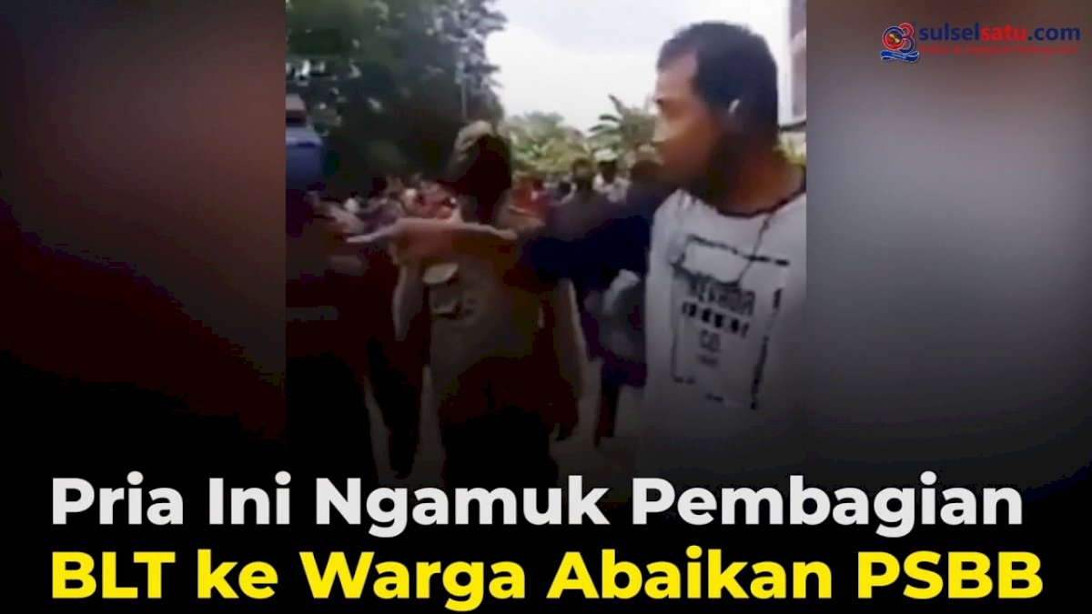 VIDEO: Pria Ini Ngamuk Pembagian BLT ke Warga Abaikan PSBB