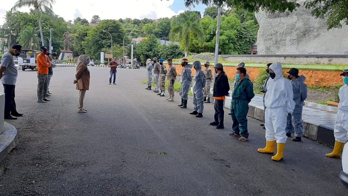 Semangat Hari Pancasila, GTPP Covid-19 Parepare Lakukan Sterilisasi Jalan Protokol