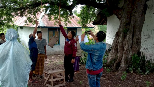 Lokasi tempat penemuan mayat korban diduga bunuh diri di Jeneponto. (ist)