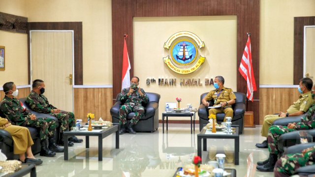 Yusran Jusuf temui Danlantamal VI Laksamana Pertama Hanarko Djodi Pamungkas di Mako Lantamal. (ist)