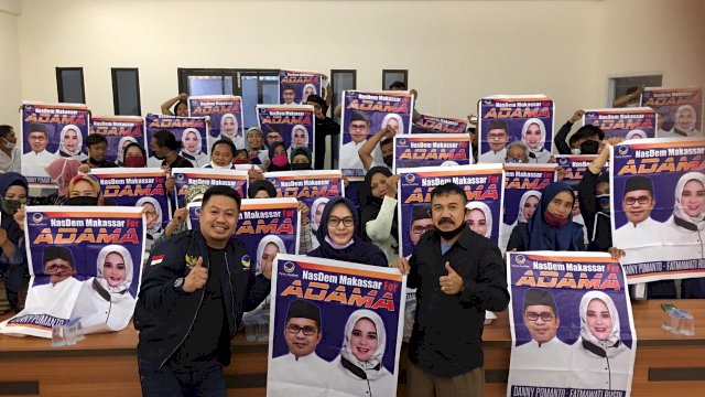 NasDem Makassar perkenalkan baliho duet Danny-Fatma (ADAMA) di Pilwali Makassar. (ist)