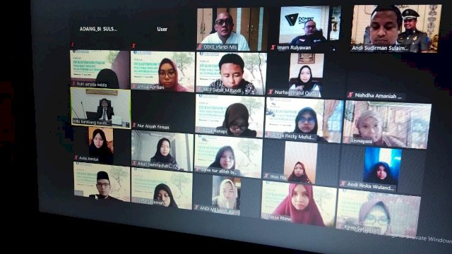 Webinar ekonomi syariah via virtual yang digelar Bank Indonesia Perwakilan Sulsel. (ist)