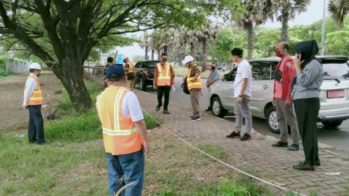 Dinas PU Lakukan Pematokkan Akses Jalan IPAL Losari