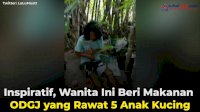 VIDEO: Inspiratif, Wanita Ini Beri Makanan ODGJ yang Rawat 5 Anak Kucing