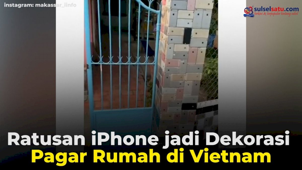 VIDEO: Ratusan iPhone jadi Dekorasi Pagar Rumah di Vietnam