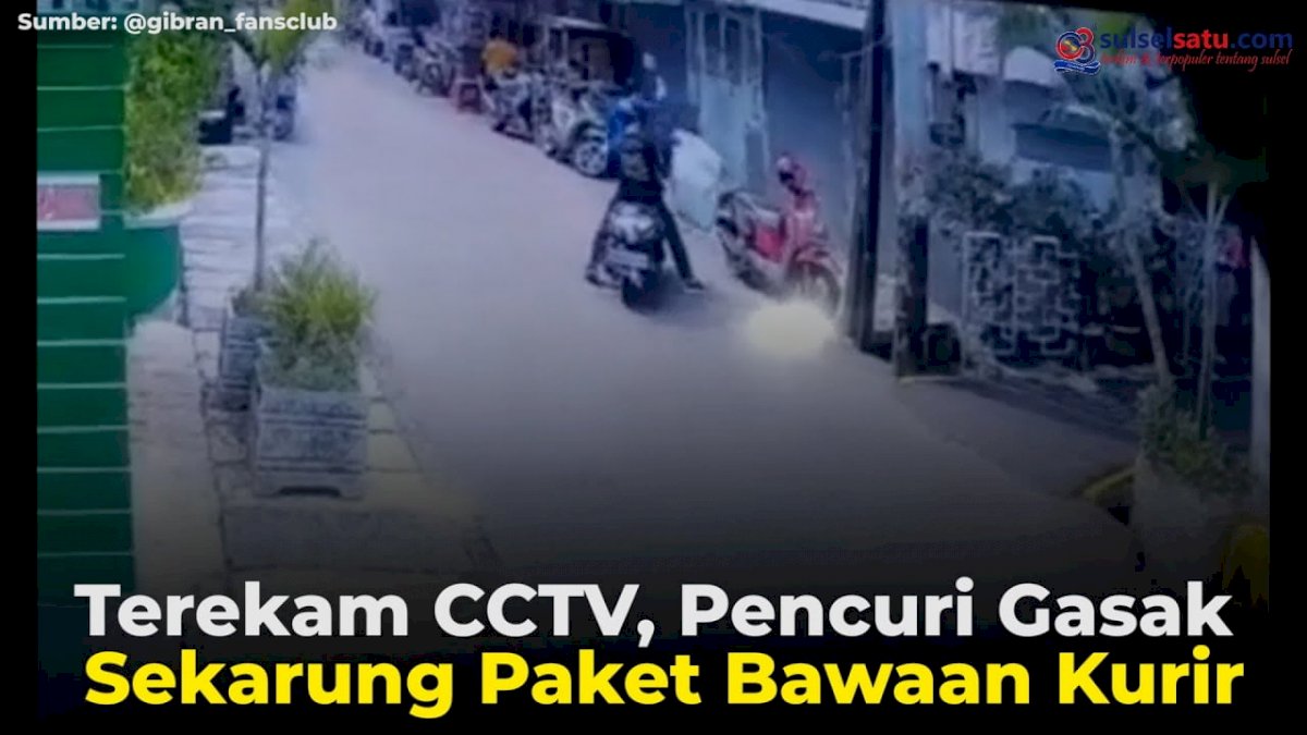 VIDEO: Terekam CCTV, Pencuri Gasak Sekarung Paket Bawaan Kurir