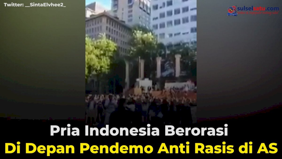 VIDEO: Pria Indonesia Berorasi Di Depan Pendemo Anti Rasis di AS