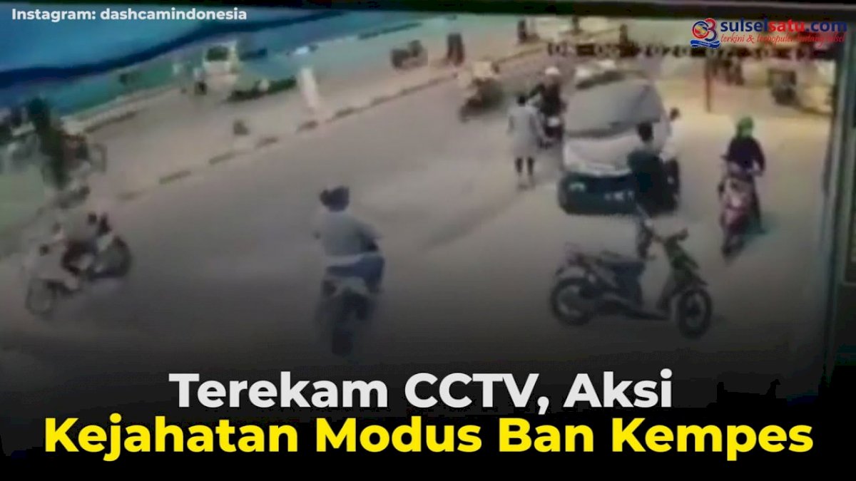 VIDEO: Terekam CCTV, Aksi Kejahatan Modus Ban Kempes di Cakung