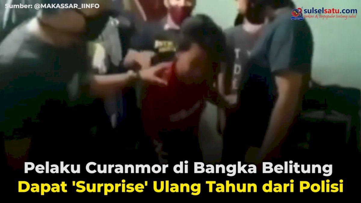VIDEO: Pelaku Curanmor di Bangka Belitung Dapat ‘Surprise’ Ulang Tahun dari Polisi