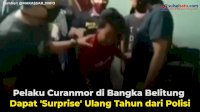 VIDEO: Pelaku Curanmor di Bangka Belitung Dapat ‘Surprise’ Ulang Tahun dari Polisi