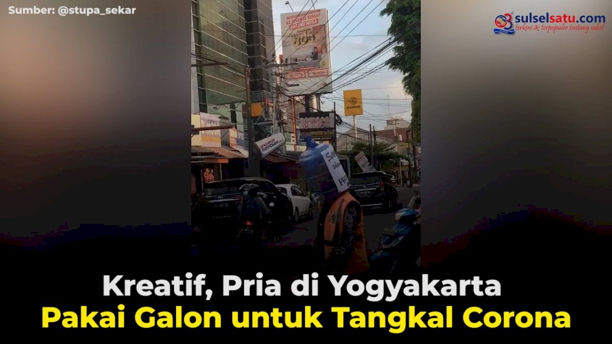 VIDEO: Kreatif, Pria di Yogyakarta Pakai Galon untuk Tangkal Corona