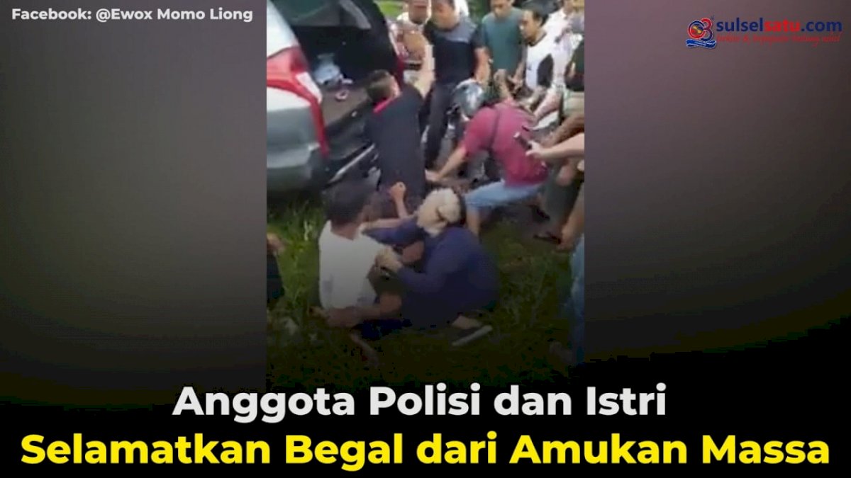 VIDEO: Anggota Polisi dan Istri Selamatkan Begal dari Amukan Massa