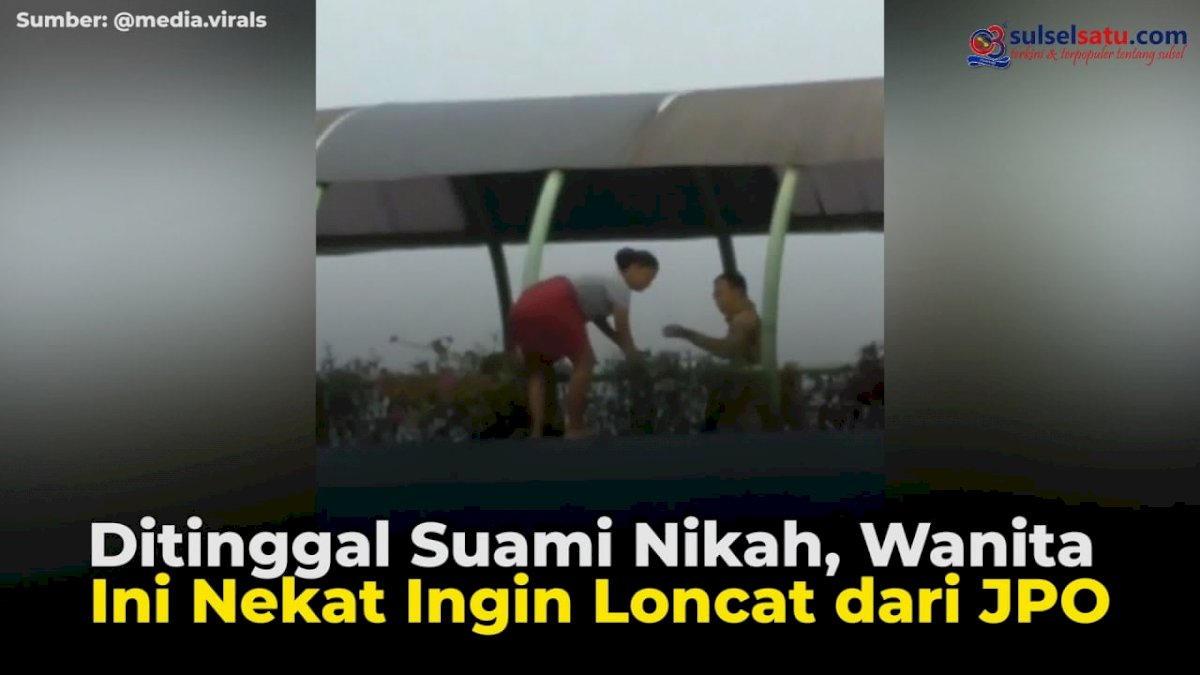 VIDEO: Ditinggal Suami Nikah, Wanita Ini Nekat Ingin Loncat dari JPO