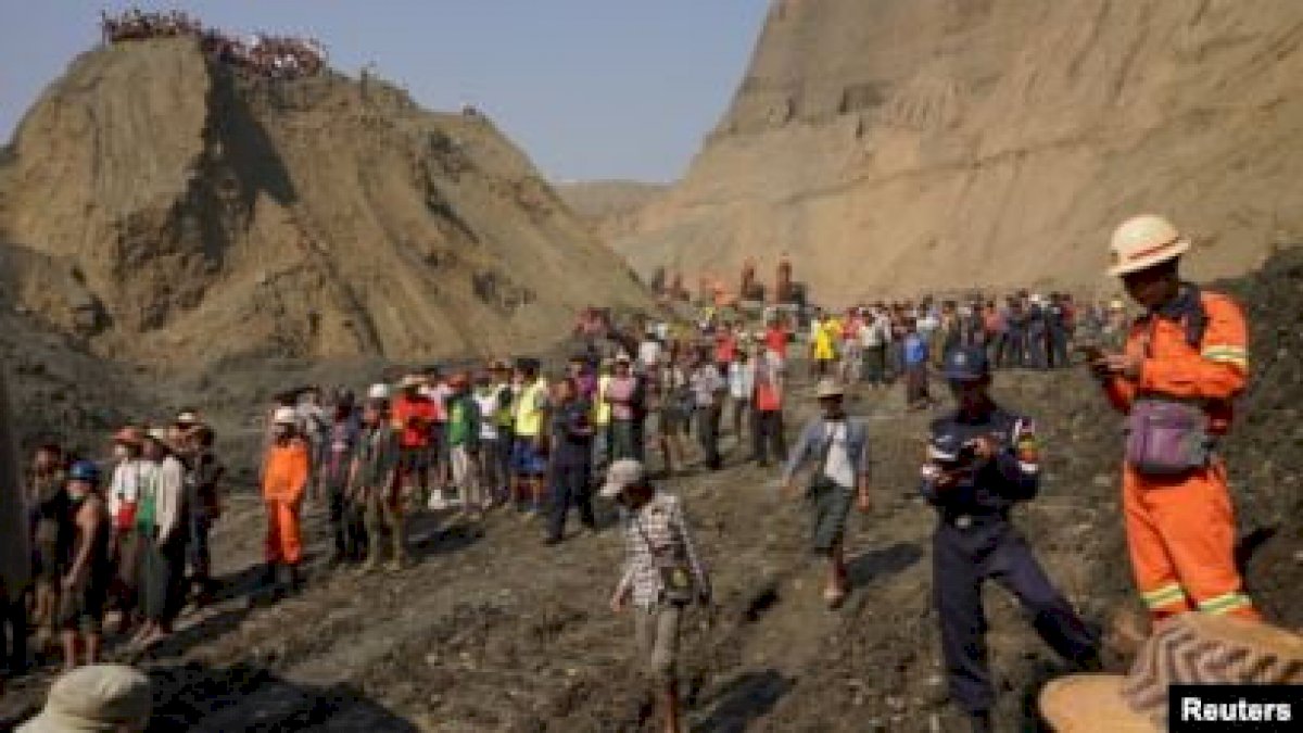 126 Pekerja Tewas Akibat Longsor Tambang Batu Giok di Myanmar
