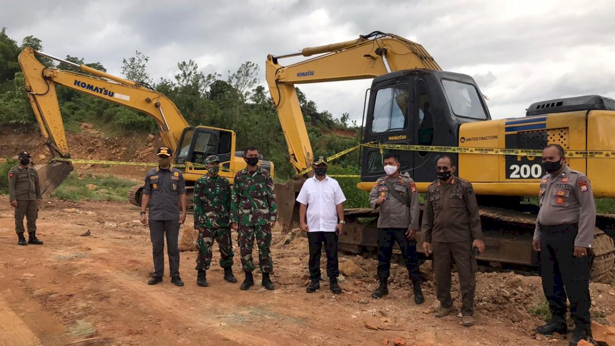 Tim PETI Gowa Amankan Empat Unit Alat Berat di Lokasi Tambang Ilegal