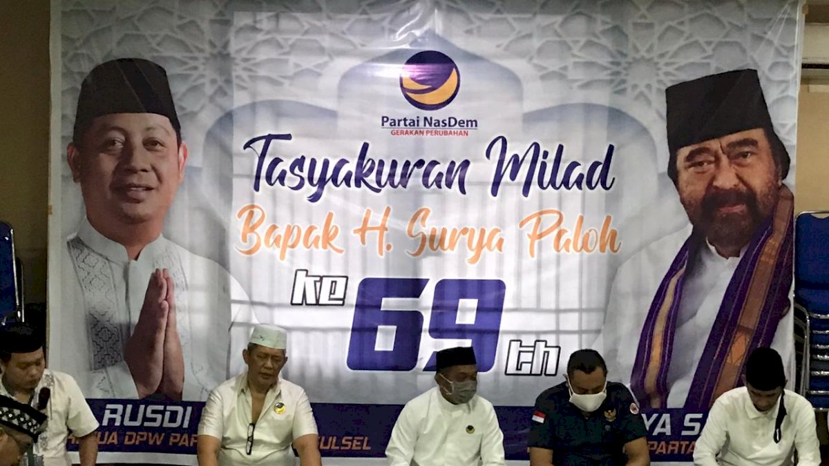 HUT Surya Paloh Ke 69, NasDem Sulsel Gelar Tasyakuran