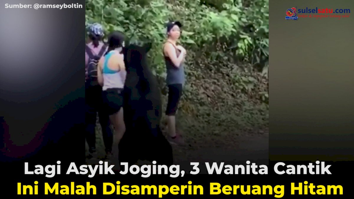 VIDEO: Lagi Asyik Joging, 3 Wanita Cantik Ini Malah Disamperin Beruang Hitam