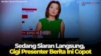 VIDEO: Sedang Siaran Langsung, Gigi Presenter Berita Ini Copot