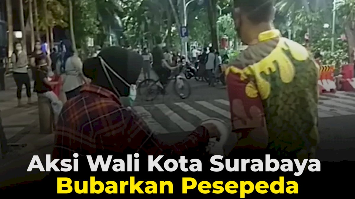 VIDEO: Aksi Wali Kota Surabaya Bubarkan Pesepeda