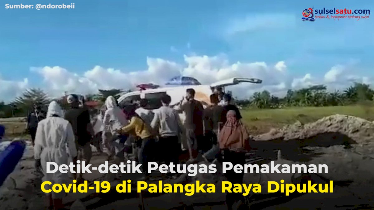 VIDEO: Detik-detik Petugas Pemakaman Covid-19 di Palangka Raya Dipukul