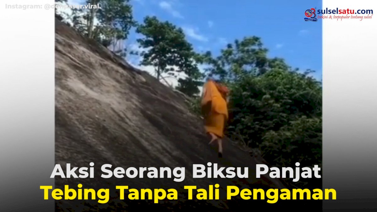 VIDEO: Aksi Seorang Biksu Panjat Tebing Tanpa Tali Pengaman