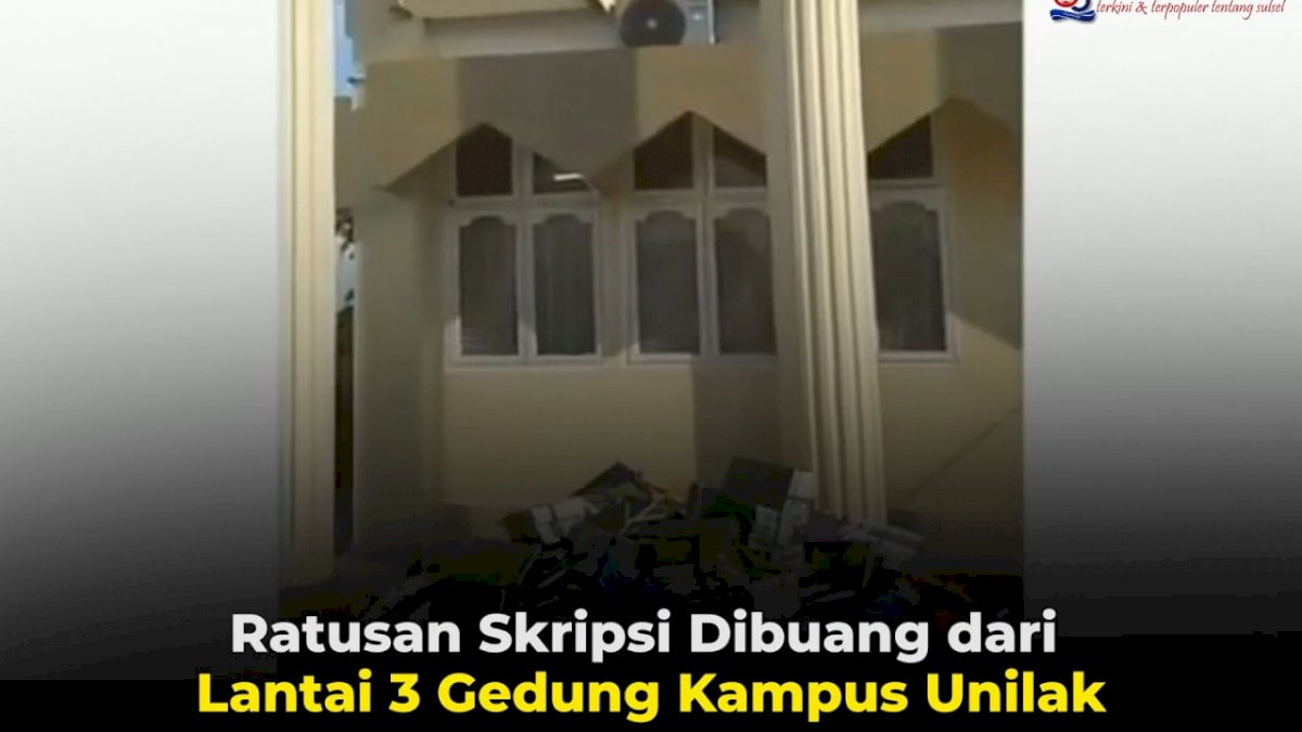 VIDEO: Ratusan Skripsi Dibuang dari Lantai 3 Gedung Kampus Unilak