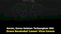 VIDEO: Keren, Korea Selatan Terbangkan 300 Drone Beratraksi ‘Lawan’ Virus Corona