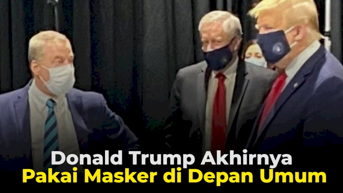 VIDEO: Donald Trump Akhirnya Pakai Masker di Depan Umum
