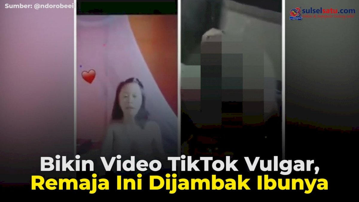 VIDEO:  Bikin Video TikTok Vulgar, Remaja Ini Dijambak Ibunya