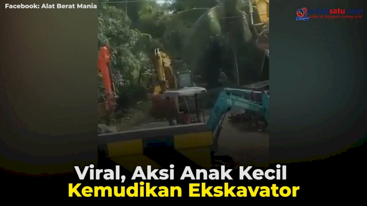 VIDEO: Viral, Aksi Anak Kecil Kemudikan Ekskavator
