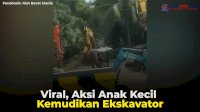 VIDEO: Viral, Aksi Anak Kecil Kemudikan Ekskavator