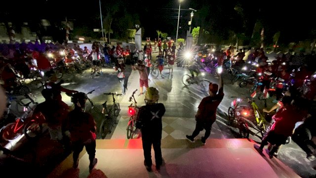 Suasana night ride 17 Km (sulselsatu/Asriadi/Rijal)