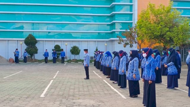 Upacara HUT RI ke-75 di RUSD Andi Makkasau Parepare. (ist)