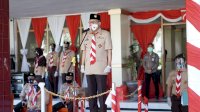 HUT ke-59, Taufan Pawe Bacakan Pidato Seragam Ketua Pramuka Indonesia