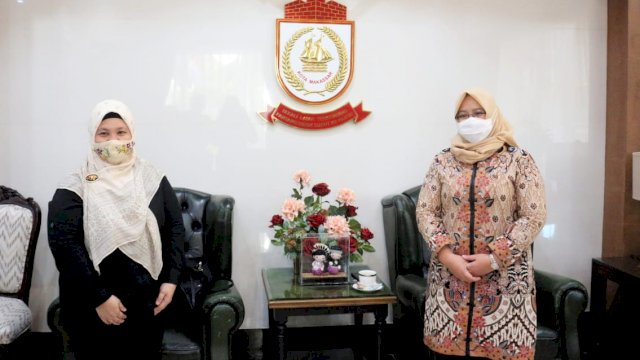Ketua TP PKK Makassar Rossy Timur bertemu Kasi Kapasitas Pekerja Ditjen Kesehatan Kemenkes dr Pramutia Harirama. (ist)
