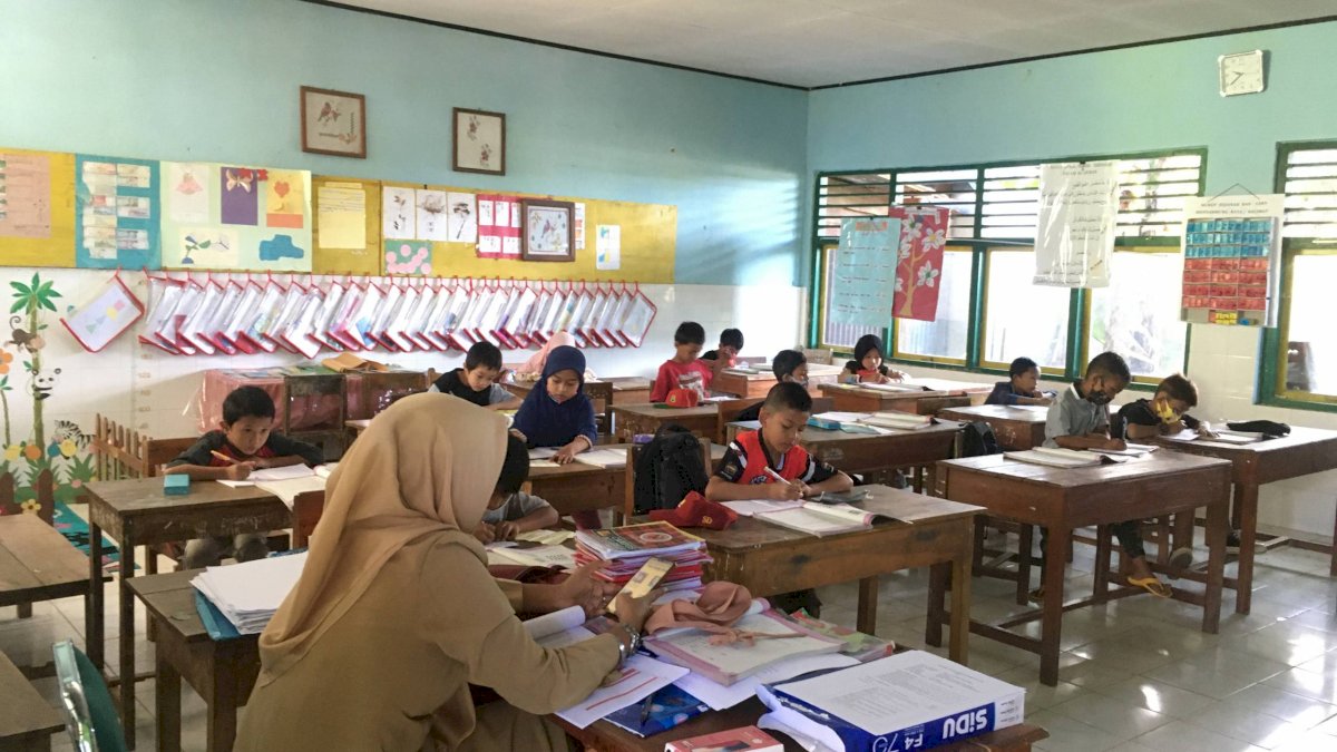 Perdana di Masa Covid, SDN 111 Polejiwa Maros Gelar Proses Belajar Tatap Muka