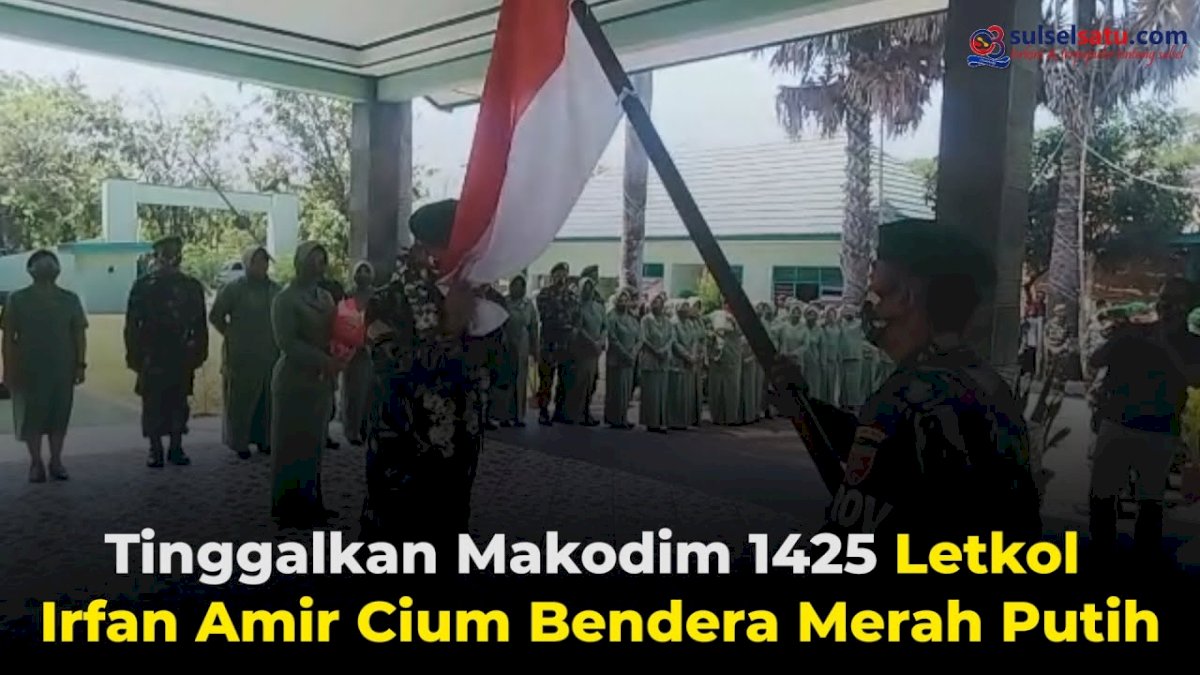 VIDEO: Tinggalkan Makodim 1425 Letkol Irfan Amir Cium Bendera Merah Putih