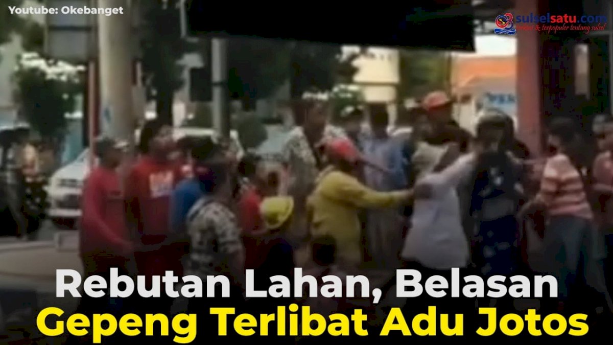 VIDEO: Rebutan Lahan, Belasan Gepeng Terlibat Adu Jotos
