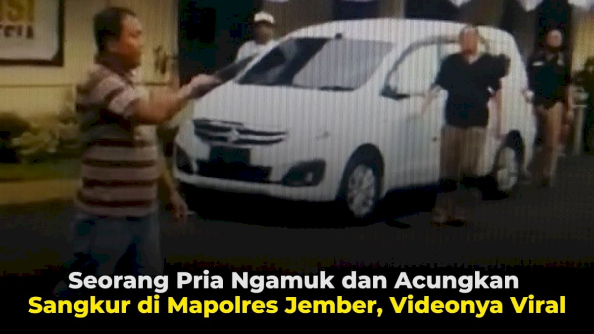 VIDEO: Seorang Pria Ngamuk dan Acungkan Sangkur di Mapolres Jember, Videonya Viral