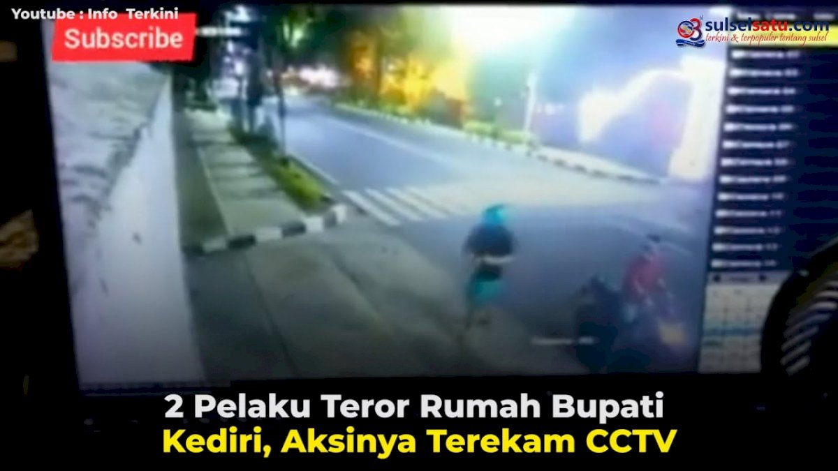 VIDEO: 2 Pelaku Teror Rumah Bupati Kediri, Aksinya Terekam CCTV