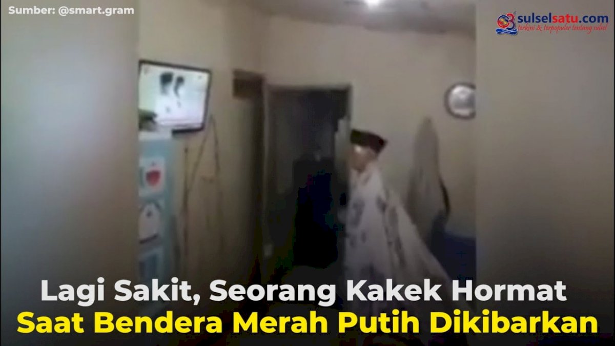 VIDEO: Lagi Sakit, Kakek Ini Tetap Hormat Saat Bendera Merah Putih Dikibarkan