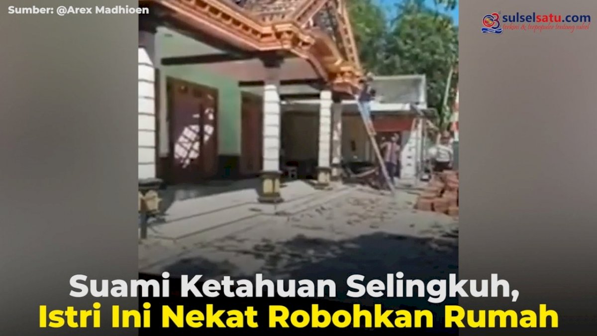 VIDEO: Suami Ketahuan Selingkuh, Istri Ini Nekat Robohkan Rumah