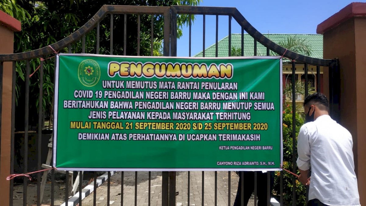 Seorang Pegawai Terkonfirmasi Positif, Kantor PN Barru Tutup Layanan Sementara