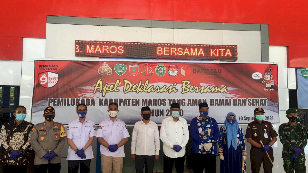 Dihadiri Tiga Kandidat, Forkopimda Maros Deklarasi Pilkada Damai