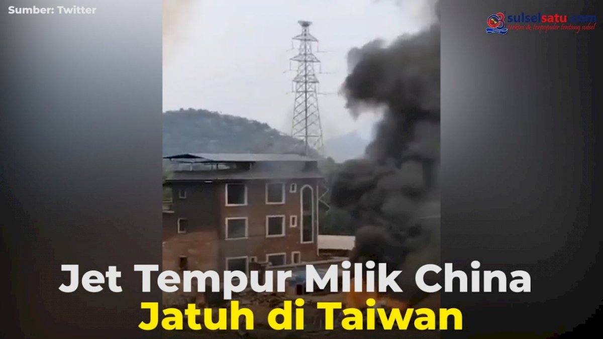 VIDEO: Jet Tempur Milik China Jatuh di Taiwan