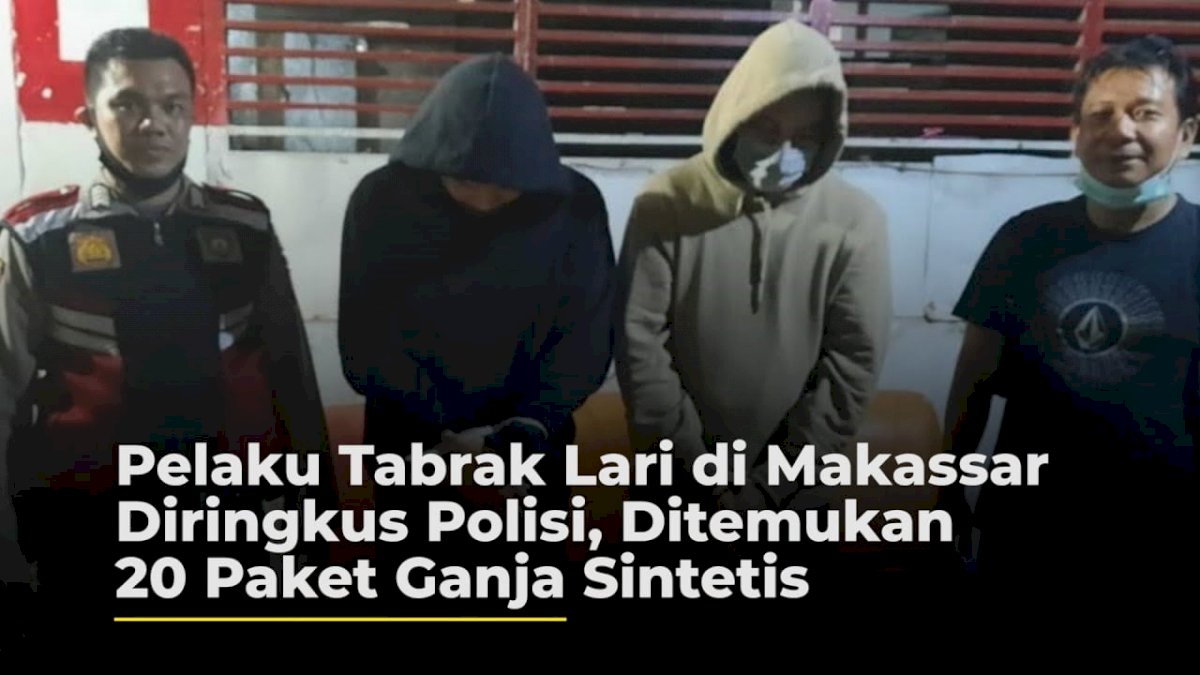 VIDEO: Pelaku Tabrak Lari di Makassar Diringkus Polisi, Ditemukan 20 Paket Ganja Sintetis