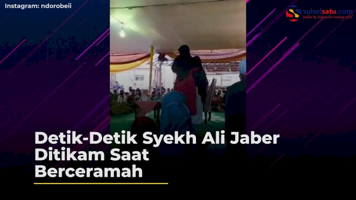 VIDEO: Detik-Detik Syekh Ali Jaber Ditikam Saat Berceramah
