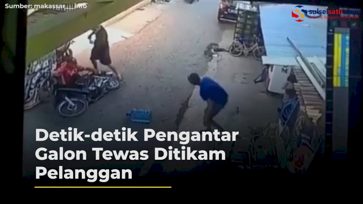 VIDEO: Detik-detik Pengantar Galon Tewas Ditikam Pelanggan