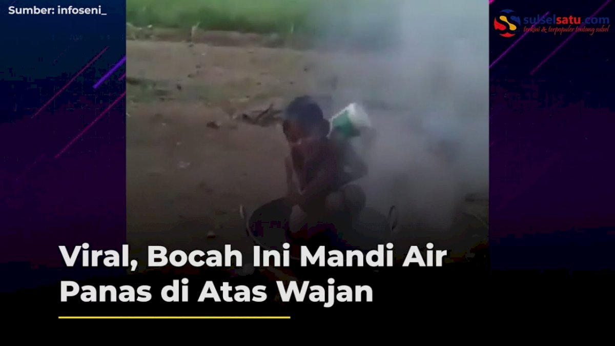 VIDEO: Viral, Bocah Ini Mandi Air Panas di Atas Wajan