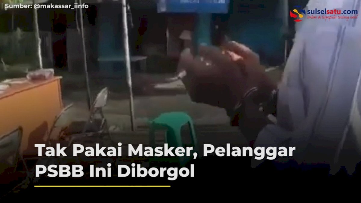VIDEO: Tak Pakai Masker, Pelanggar PSBB Ini Diborgol